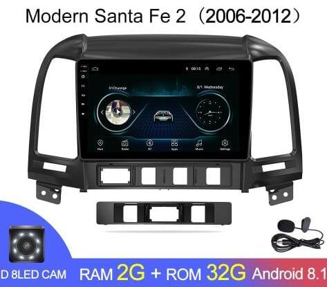 Магнитола Android 2G-32G Hyundai Santa Fe 2 2006- Магнитола Android 2G-32G Hyundai Santa Fe 2 2006-